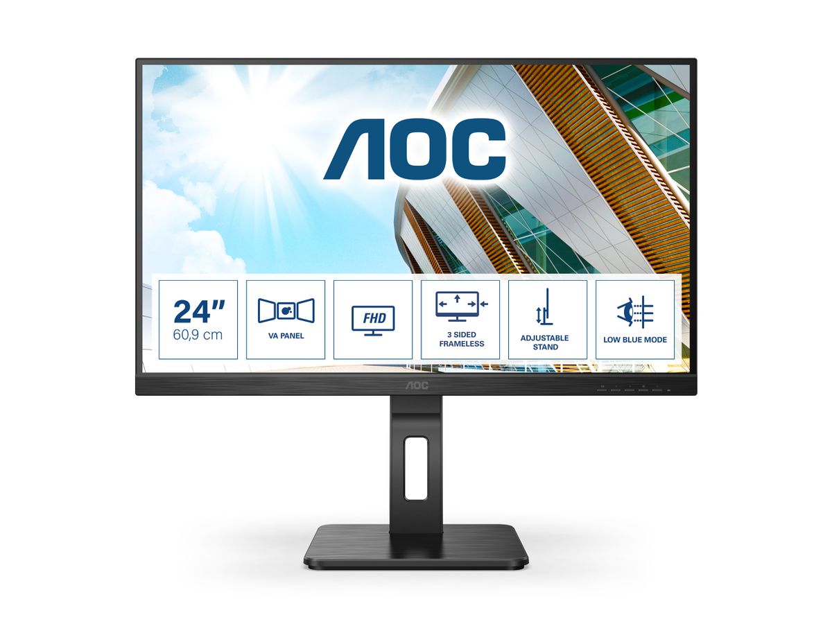 AOC P2 24P2QM LED display 60,5 cm (23.8") 1920 x 1080 pixels Full HD Noir