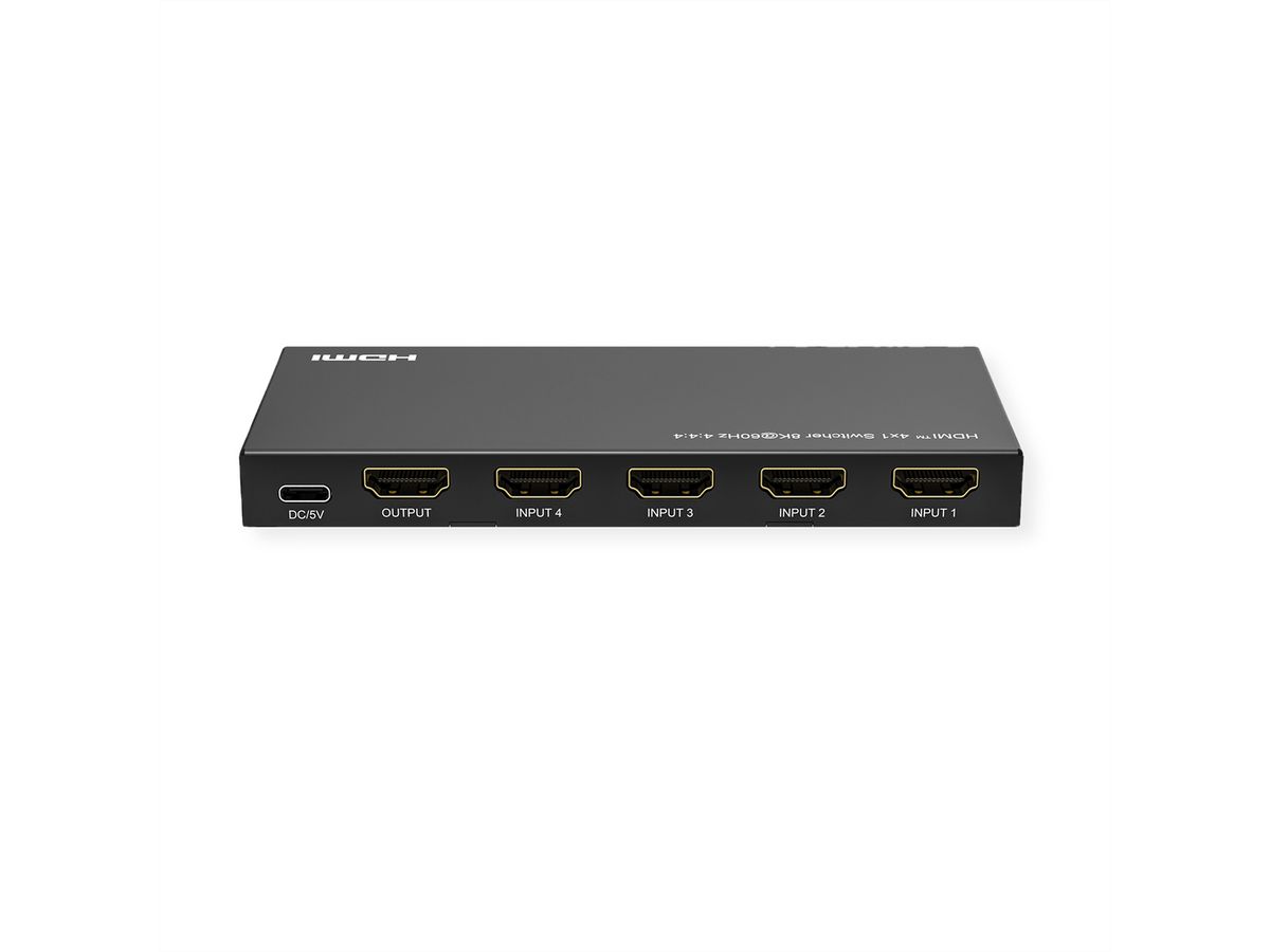 ROLINE Commutateur HDMI, 8K, 4 ports, avec télécommande IR