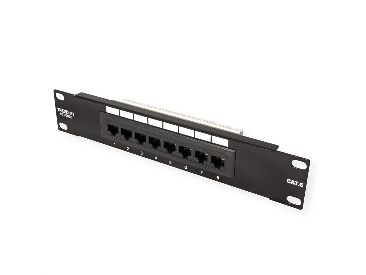 TRENDnet TC-P08C6 Panneau de brass. 10" 8 ports Cat. 6 non-blindé