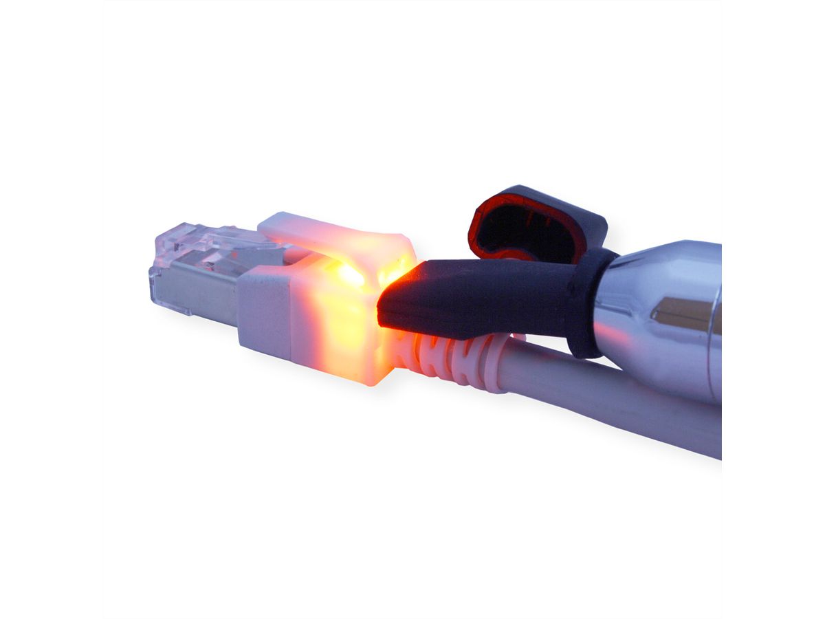 Cordon EasyLan DualBoot LED Cat.6 (Classe E) S/FTP, LSOH, gris, 0,5 m