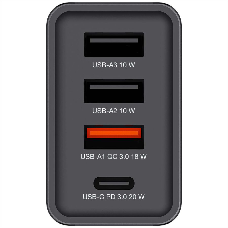 VERBATIM Chargeur USB mural 4 ports 30 W noir