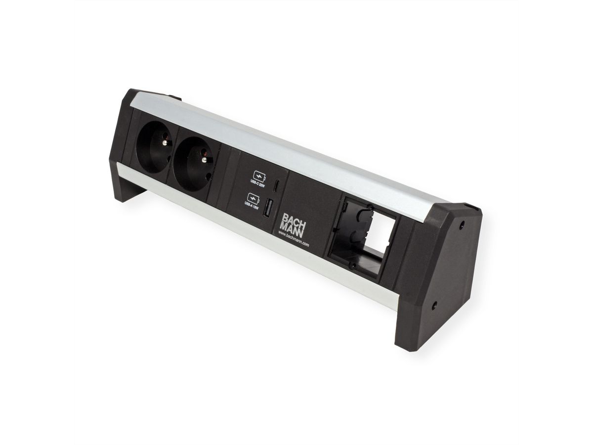 BACHMANN DESK 2xUTE 1xUSB A&C 22W 1xCM GST18