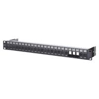 METZ CONNECT Keystone support pour module 19 pouces 1UH 24 ports noir non équipé, blindé, noir