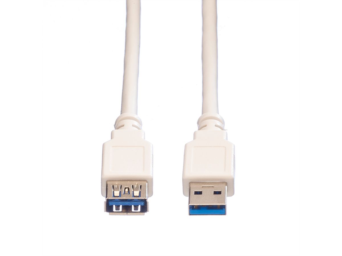 VALUE Câble USB 3.2 Gen 1 Type A-A, M/F, blanc, 0,8 m