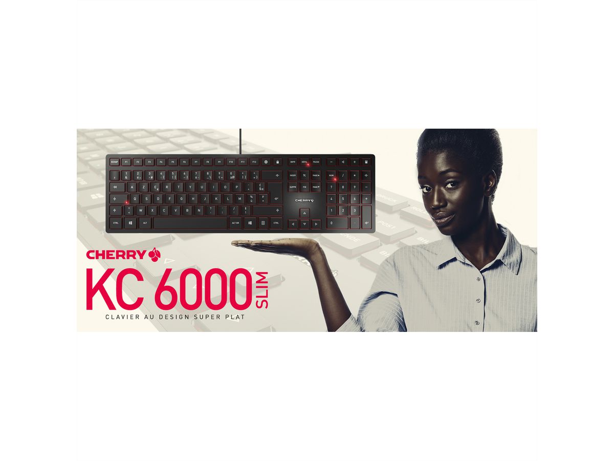 CHERRY KC 6000 Clavier Slim, noir
