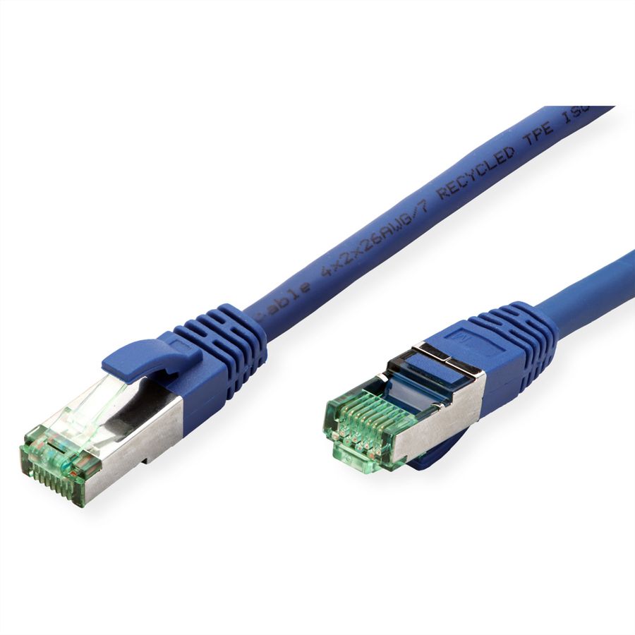 ROLINE RM Cordon Cat.6A S/FTP(PiMF), bleu, 0,3 m