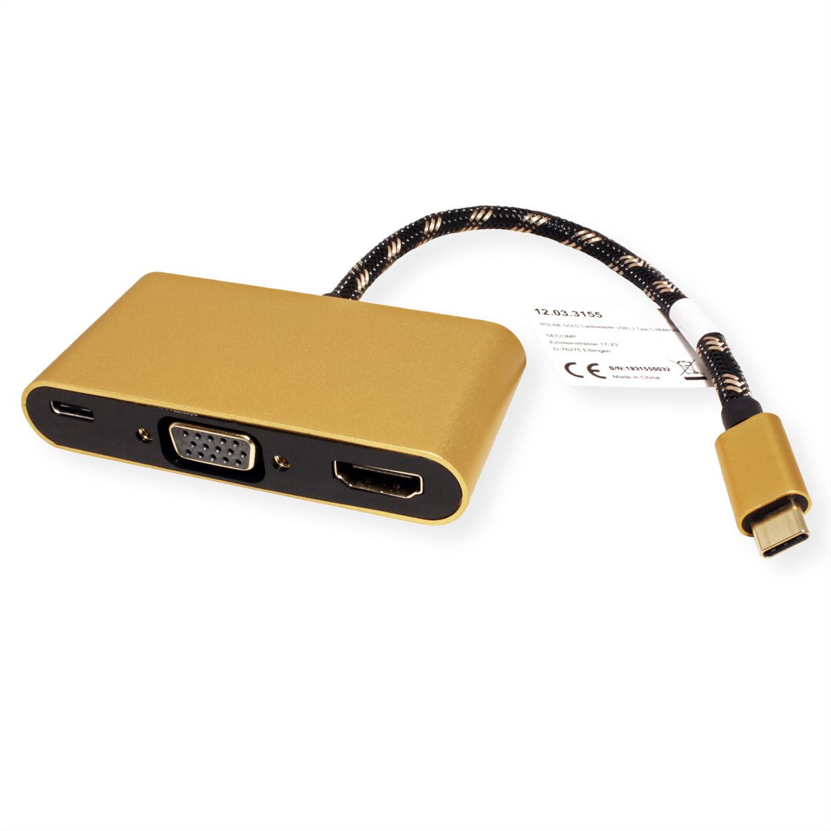 ROLINE GOLD Adaptateur Type C - VGA / HDMI / C (PD), M/F