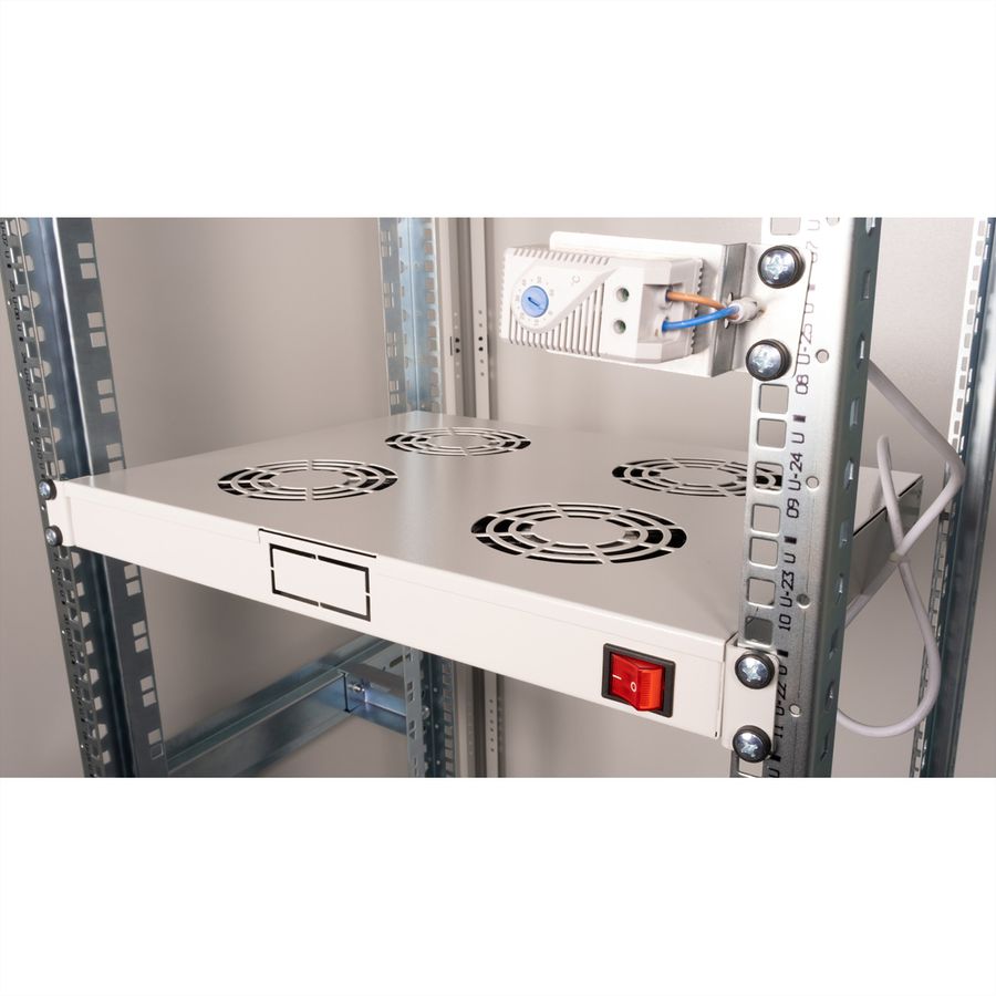 ROLINE 19" Unité de ventilation, 4 ventilateurs, Thermostat gris