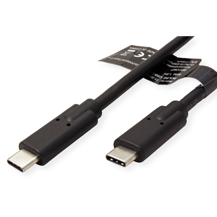 ROLINE Câble USB 3.2 Gen 2x2, avec PD, C-C, M/M, 4K UHD-1, 20Gbit/s, Emark, 100W, noir, 1 m