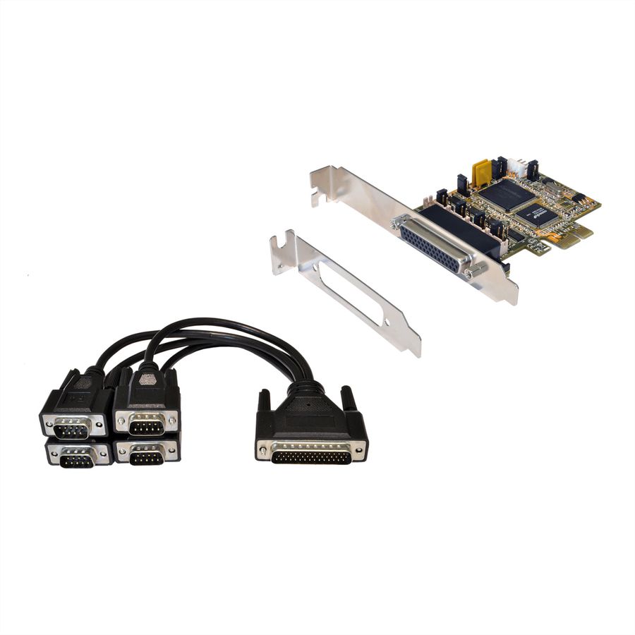 EXSYS EX-44374 Carte PCIe x1, 4x RS232 via câble avec 4x 9pin