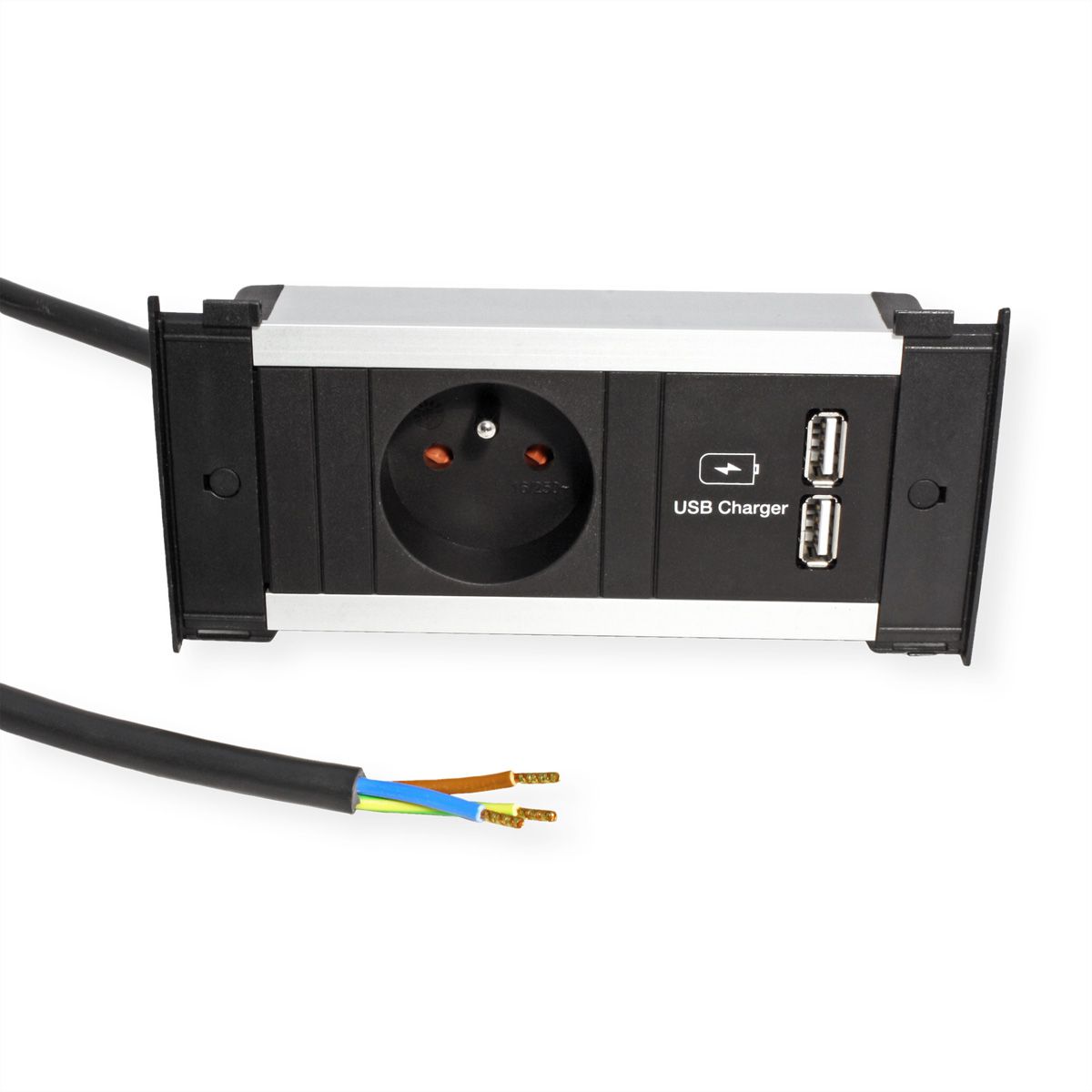 BACHMANN KAPSA XS 1xUTE 1xUSB courant 2,0m AEH CEE7/7