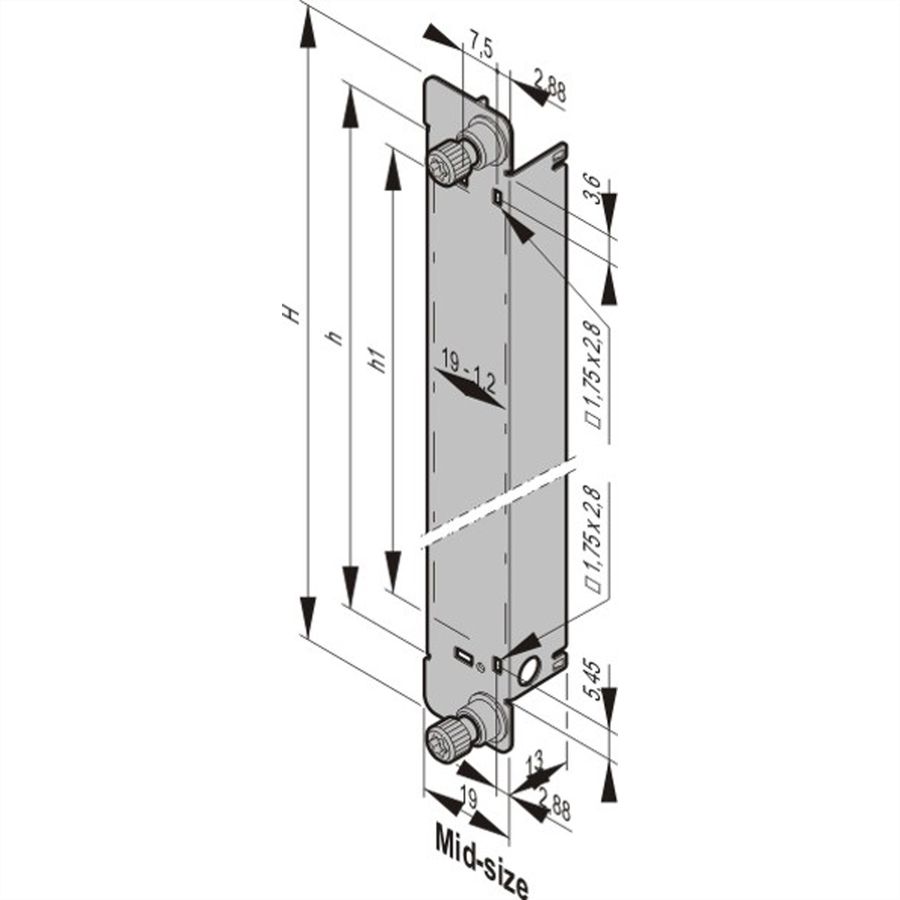 Module AMC SCHROFF avec poignée de tirage, MTCA.4, Double Mid-Size, acier