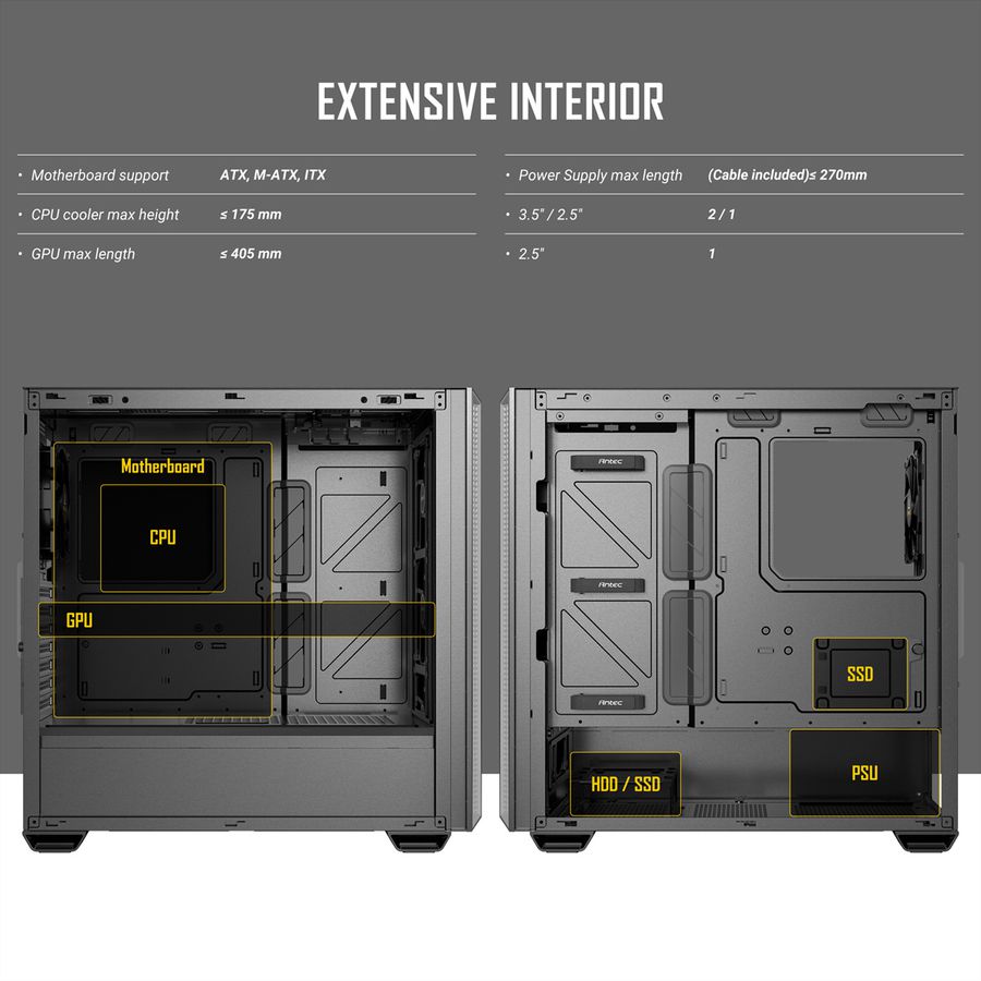 ANTEC Performance P7S Boîtiers PC Mid Tower, ATX, M-ATX et ITX, argent