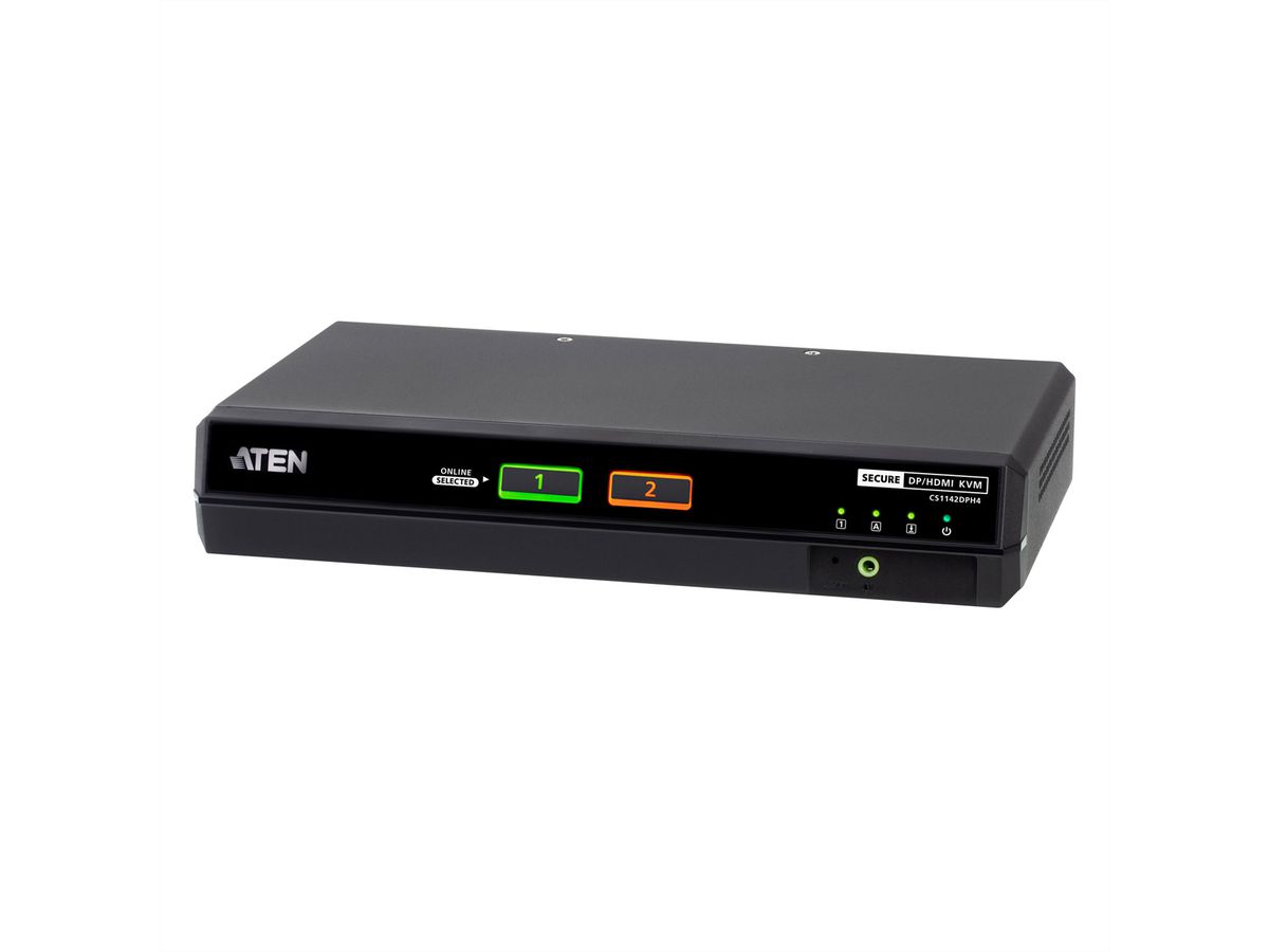 ATEN CS1142DPH4 Commutateur KVM sécurisé universel, double écran 2 ports USB 5K DisplayPort/HDMI
