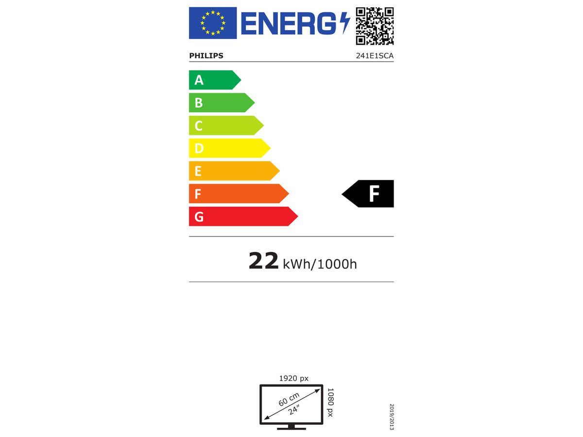 Philips E Line 241E1SCA/00 écran plat de PC 59,9 cm (23.6") 1920 x 1080 pixels Full HD LCD Noir