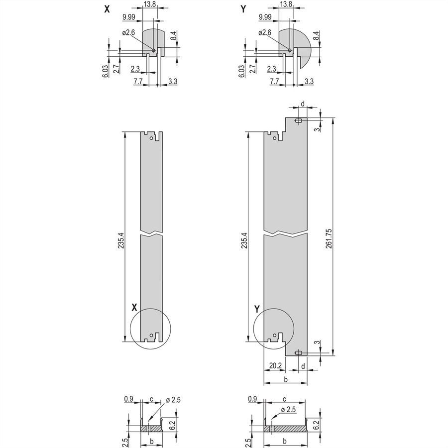 SCHROFF Plug-In Unit Kit avec poignée IET, blindé, noir, 6 U, 8 HP