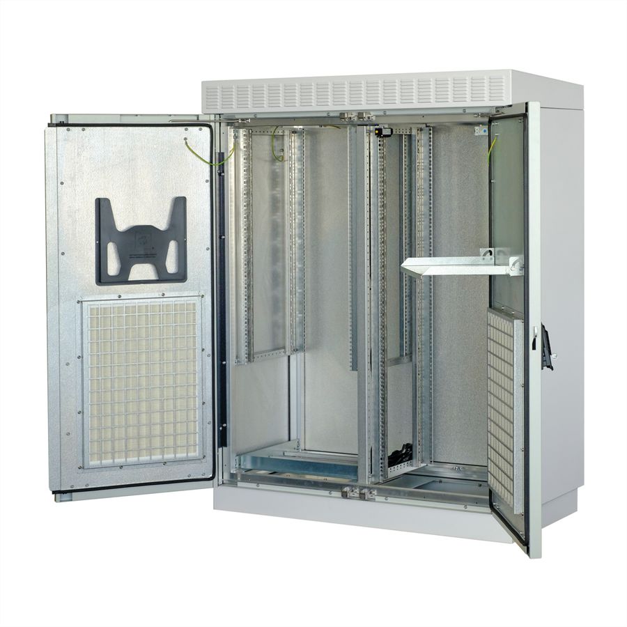 SCHROFF Armoire modulaire de ventilation pour l'extérieur avec porte double, ventilateur, 1530H 29 U, 1300W 630D