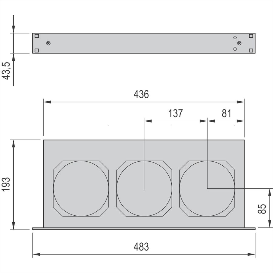 Unité de ventilation 19'' SCHROFF, 1 U, Contrôle et surveillance de la vitesse, 3 ventilateurs, 24 VDC