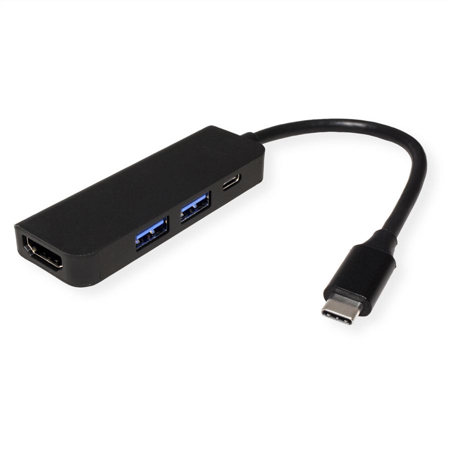 VALUE Station d'accueil USB-C, HDMI 4K, 2x USB type A + type C PD (Power Delivery)