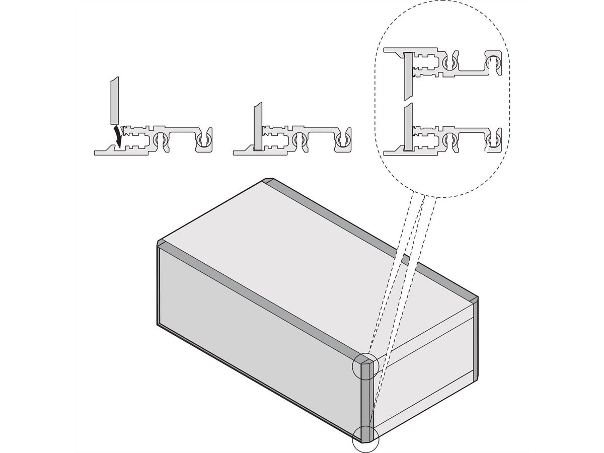SCHROFF Face avant/arrière CEM, enfichée, blindée - U-FRONTPL.EMC 4UH 63TE