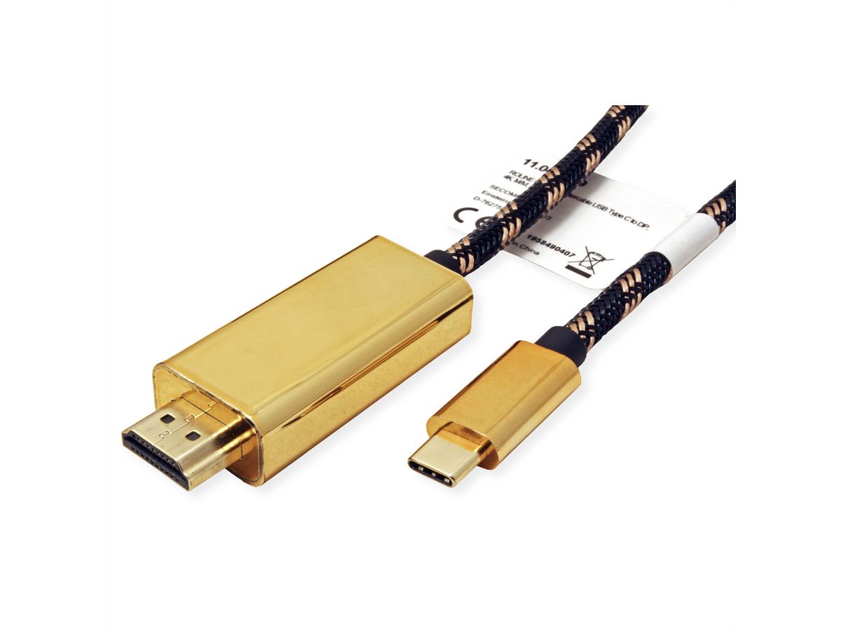 ROLINE GOLD Câble adaptateur type C - HDMI, M/M, 2 m