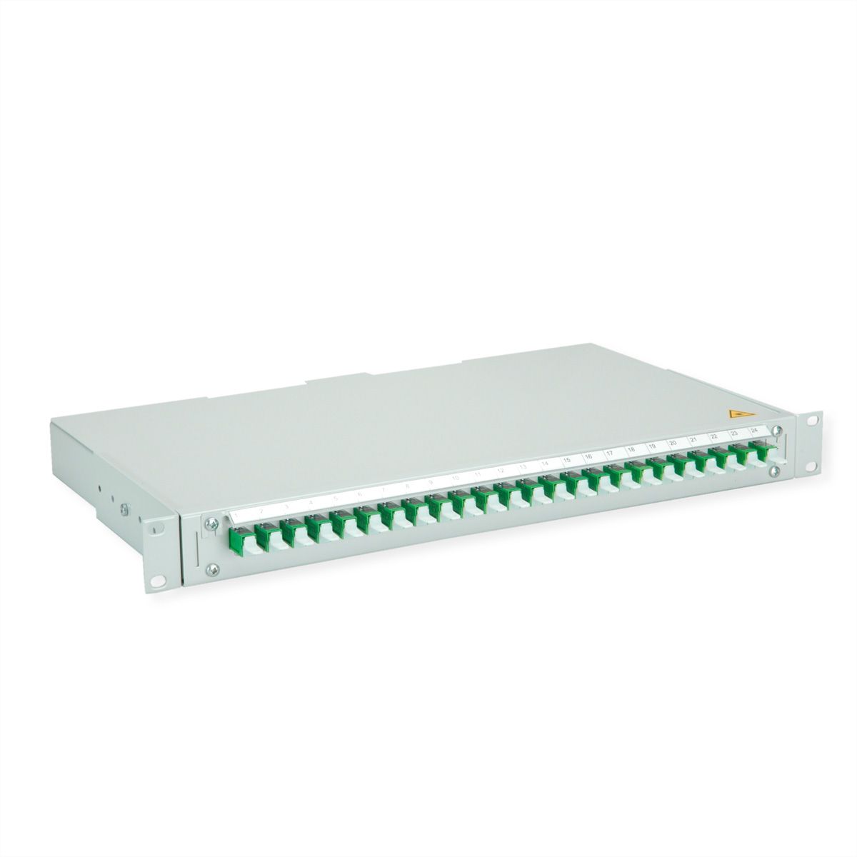 TELEGÄRTNER BASIS V Panneau FO avec coupleurs, 24x E2000, vert, OS2 APC