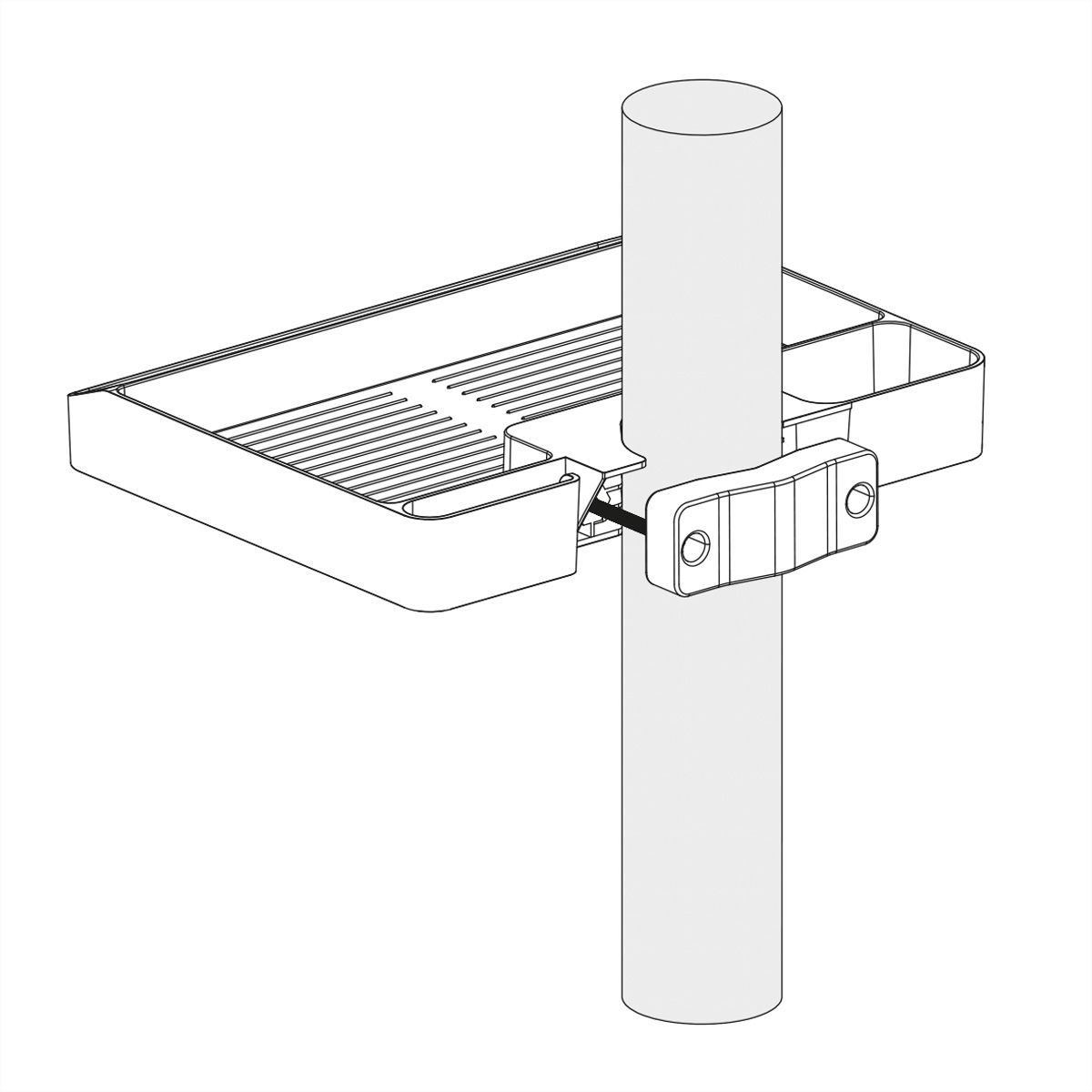 VALUE Étagère de rangement montée sur poteau, maxi 3 kg, 30-48 mm (1,2"-1,9")