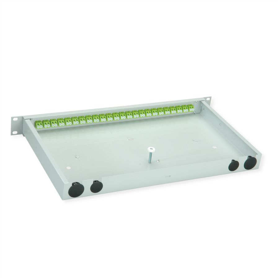 TELEGÄRTNER BASIS eco Panneau FO avec coupleurs, 24x LC Duplex, vert sapin, OM5